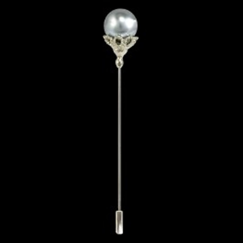 Alfiler perla plateada ref.1119-2 