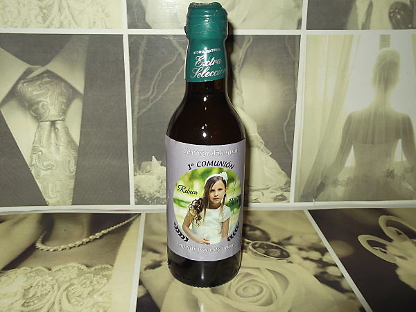 Botella sidra personalizada comunión 