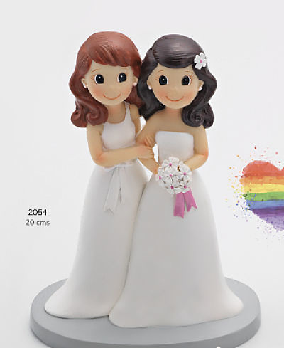 Figura pastel pareja de novias 