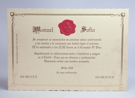 Invitación de boda 100733 