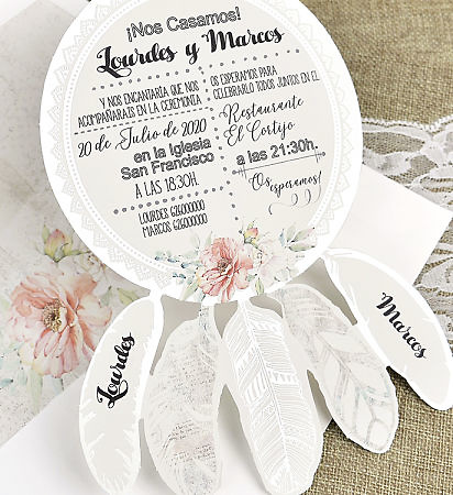 Invitación de boda atrapasueños 39633 