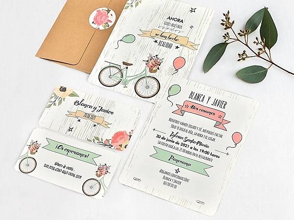 Invitación de boda bicycle 39737 