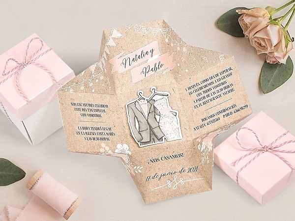 Invitación de boda caja 39720 