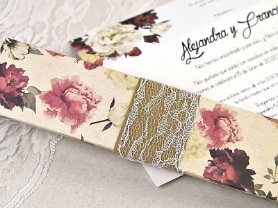 Invitación de boda caja flores 39601 