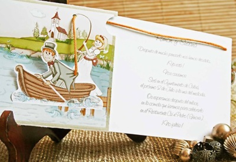 Invitación de boda cardnovel pescando 32405 