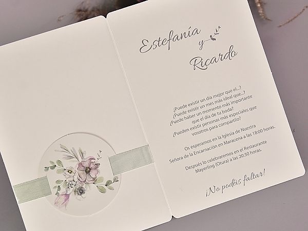 Invitación de boda flores 39721 