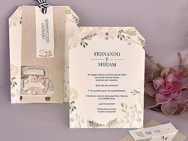 Invitación de boda just married 39727 