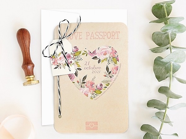 Invitación de boda passport 39701 