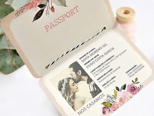 Invitación de boda passport 39701 