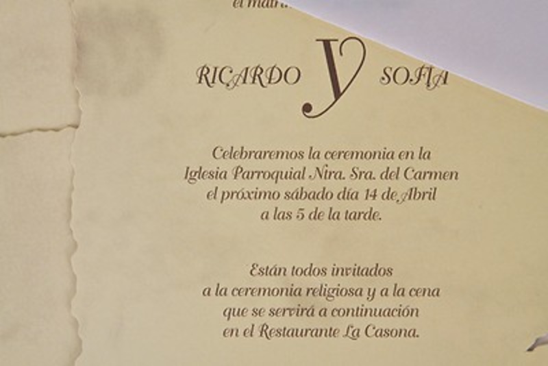 Invitación de boda pergamino 100238 