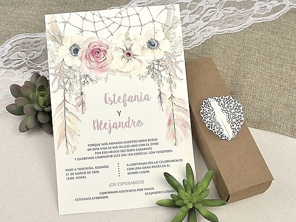 Invitación de boda pergamino 39608 