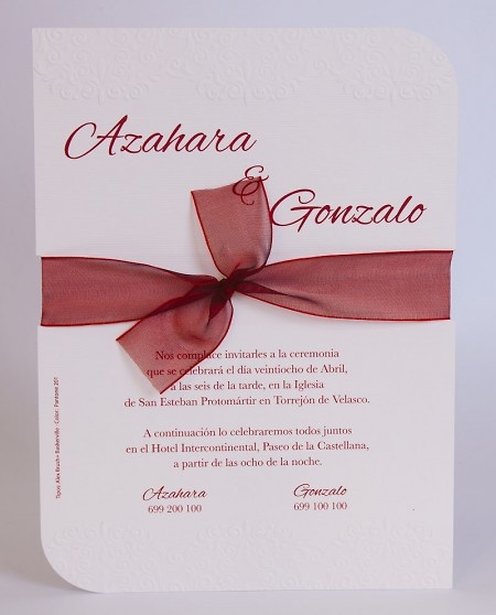 Invitación de boda ref.100730 