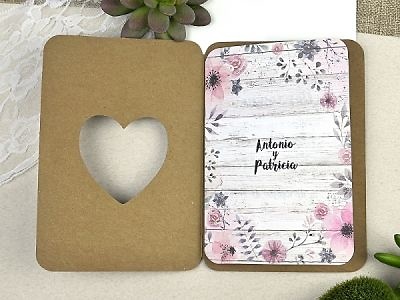 Invitación de boda romántica 39606 