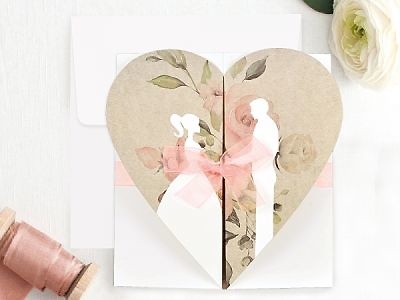 Invitación de boda romántica 39705 