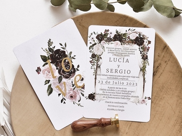 Invitación de boda vintage 39780 