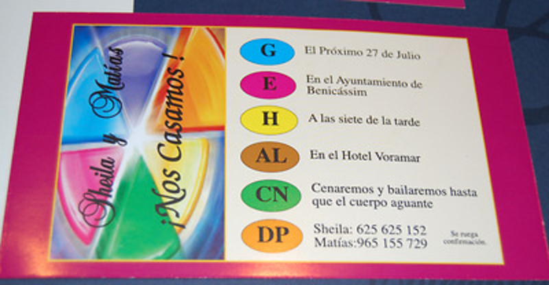 Invitación trivial Ref.80007 IMPRESION GRATIS 