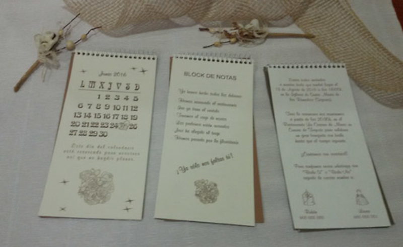 Invitaciones de boda blok de notas 