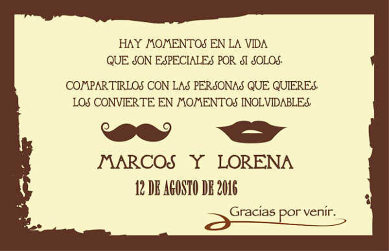 Tarjeta agradecimiento Vintage 