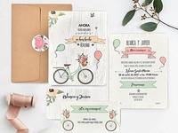 Invitación de boda bicycle 39737