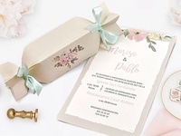 Invitación de boda caramelo vintage 39726